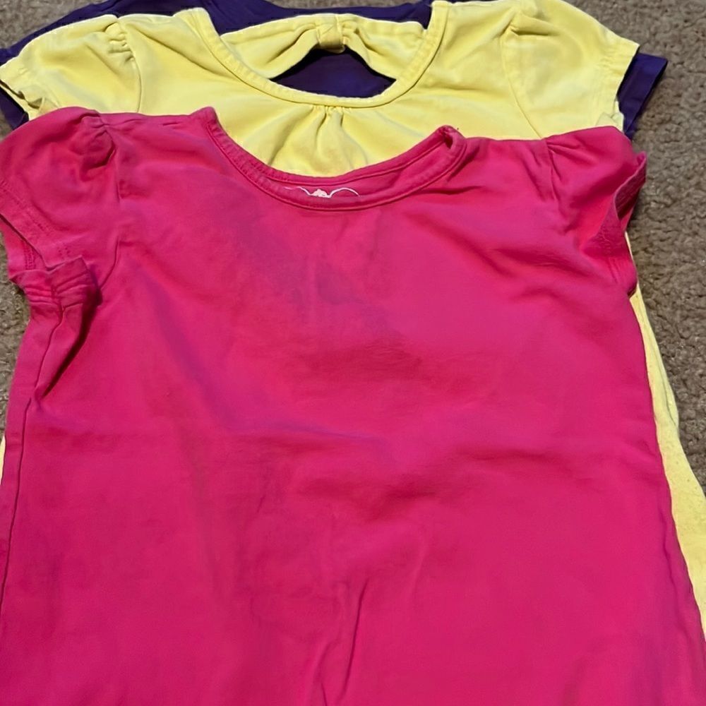 (3) Cute Mixed Brand Short Sleeve Toddler Girl Play T-Shirts- 4T